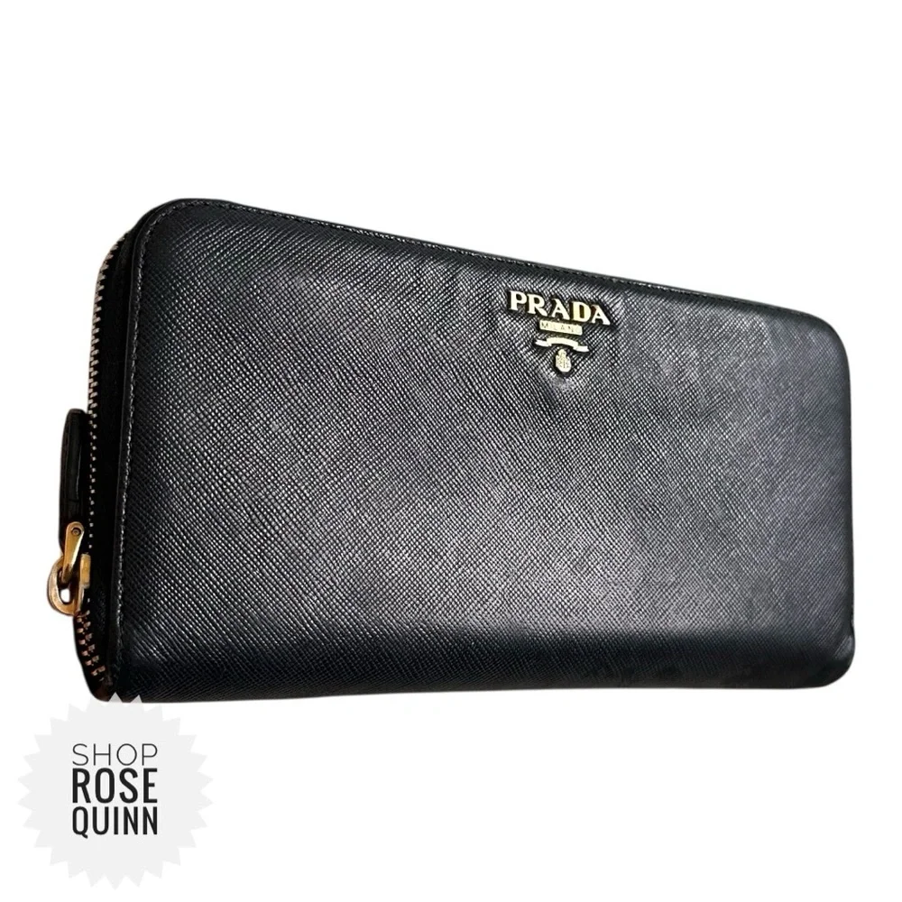 PRADA | Black Continental Zipper Wallet - Picture 4 of 14